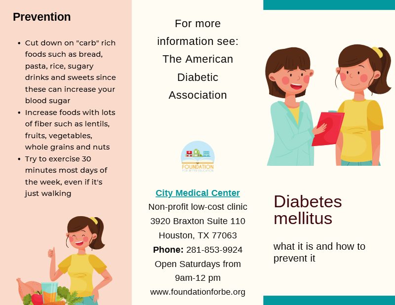 Diabetes Brochure, page 1 of 2